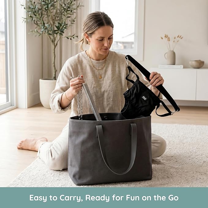 Jolly Jumper Iconic (Grey Safari), Doorway Baby Jumper, Indoor Exercise Saddle Seat, Adjustable Height, for Infants up to 28lbs, Black, No Stand Required