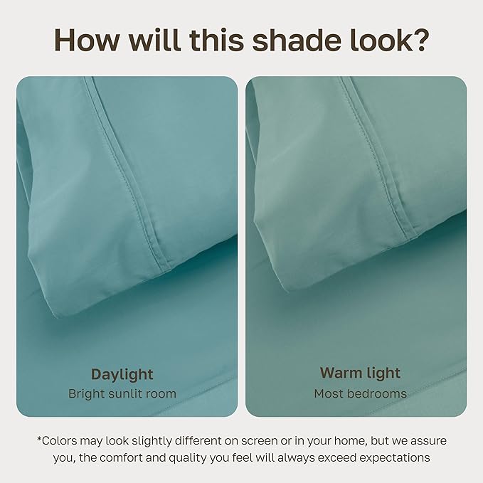 California Design Den Soft 100% Cotton Sheets King Size Set, 400 Thread Count Good Housekeeping Award Winner, Silky Smooth Sateen Weave with Deep Pockets, Durable Cotton Bed Sheet Set - Teal