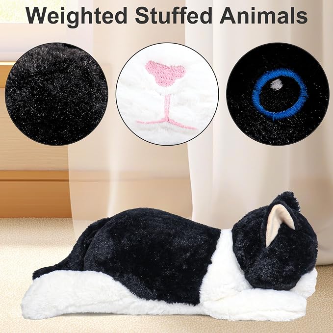 Wepop 5lbs Weighted Stuffed Animals, 24in Big Cat Plush Weighted Stuffed Animal, Cuddle Plushie Pillows Gifts for Kids, Adults, Boys and Girls