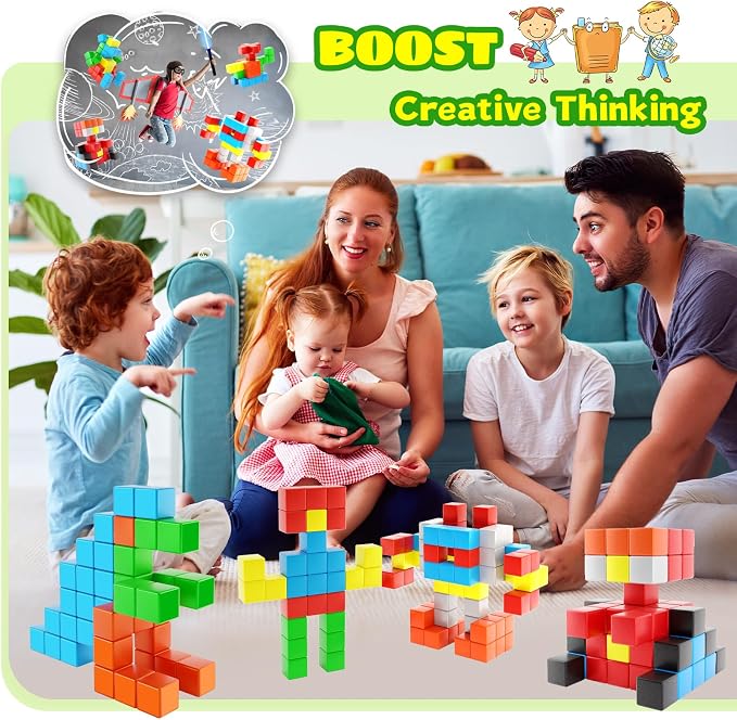 40pcs Magnetic Blocks, Gifts for 3 4 5 6 Year Old Girls & Boys, Magnet Building Blocks for Toddlers,STEM Preschool Sensory Toys for Kids Ages 3-5 4-8