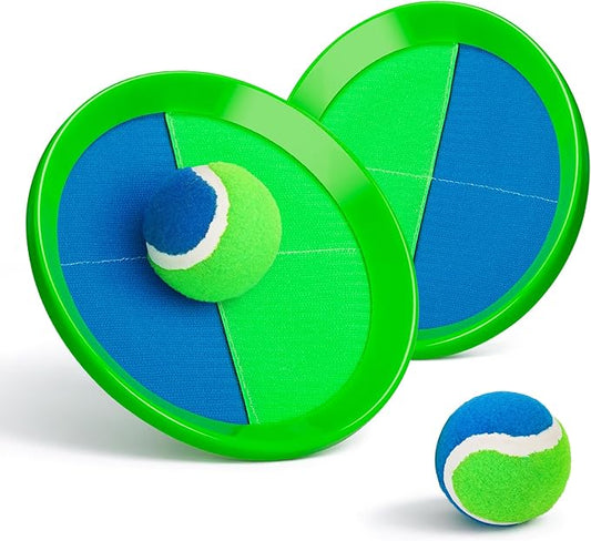 TEILLNET Toss and Catch Ball Set Upgraded - Kids Toys Beach Toys Baseball Games - Sturdy & Water-Resistant for Outdoor Pool Yard Games - Classic Gift for Boys Girls 3 4 5 6 7 8 9 10 11 12+ Years