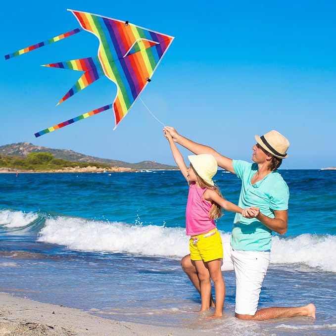 Honoson 20 Pieces DIY Blank Kite with Watercolor Pens and String 20 Inch Making Craft Kits Decorating Coloring Kite Pack for Outdoor and Activities