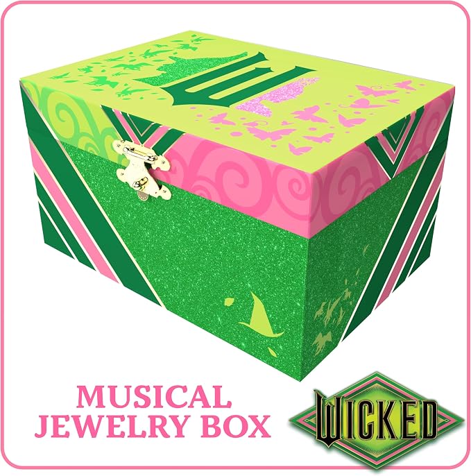 Wicked Jewelry Box for Girls - Musical Jewelry Box with Spinning Figurine, Wicked Toys for Kids Ages 3-5