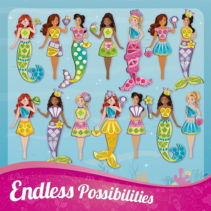 Imagimake DIY Magnetic Dress-Up Mermaid | Pretend Play Magnetic Toys for Kids 3-5 | 30 Magnetic Dresses & Accessories | Interchange & Create Unlimited Outfits | 3,4,5,6 & 7 Year Old Girl Birthday Gift