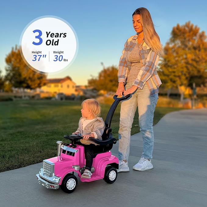 Outfunny 3-in-1 Ride on Push Car for Toddler 1-3 Years with Handle & Music