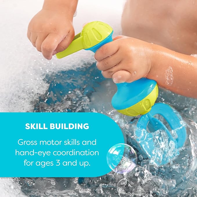 HABA Toddler Bath Toys: Bubble Bath Kids Whisk - for Kids' Sensory Play, Motor Skills, and Bath Time Fun, Blue