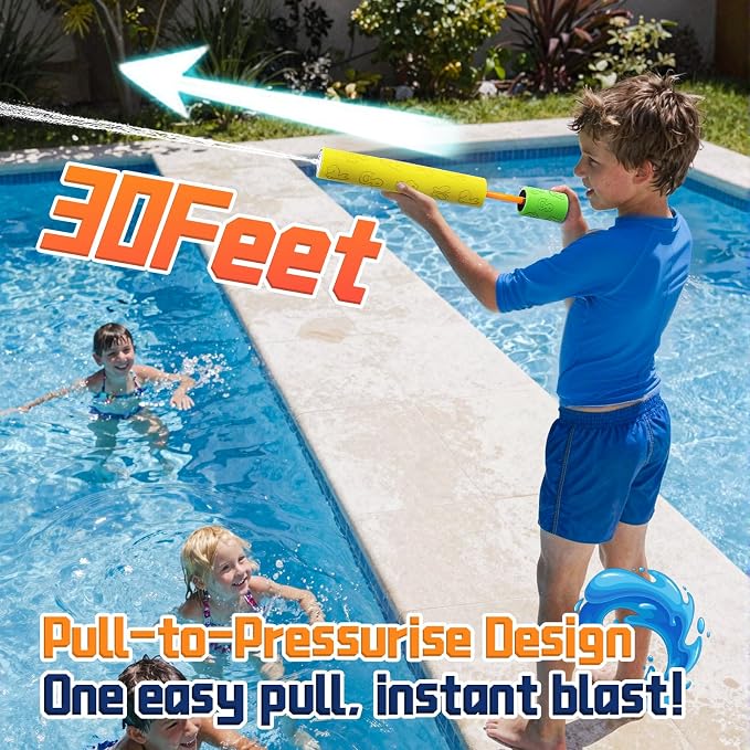 Water Guns for Kids Adults Toddler, High-Capacity Foam Squirt Gun Toy, Summer Fun Water Toys for Pool Outdoor Beach Games, Water Blaster for Ages 4-8 8-12 Boys Backyard Party Play(11.8" 12PCS)