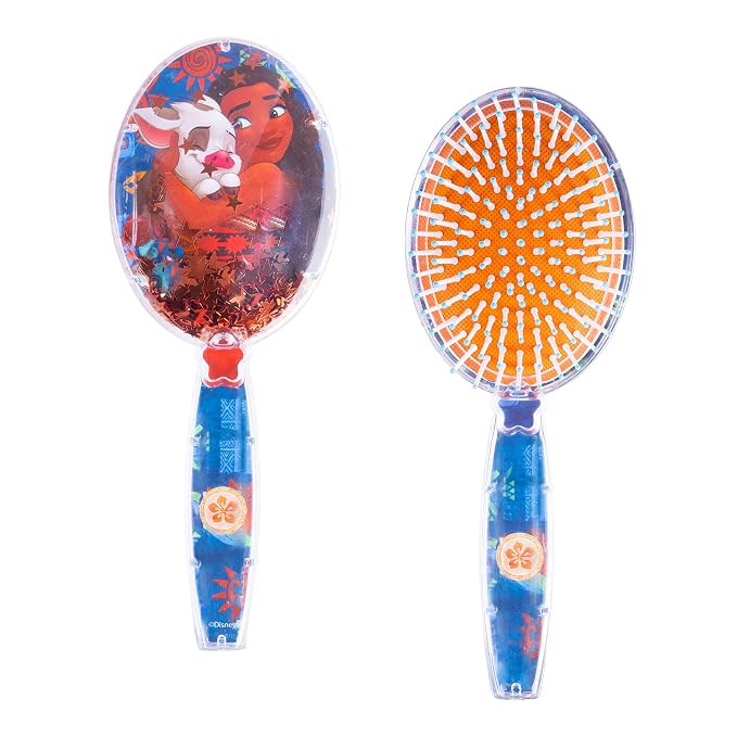 Moana Hair Brush with Magical Sparkling Stars Confetti HairBrush - Kids Hair Brush Ages 3+