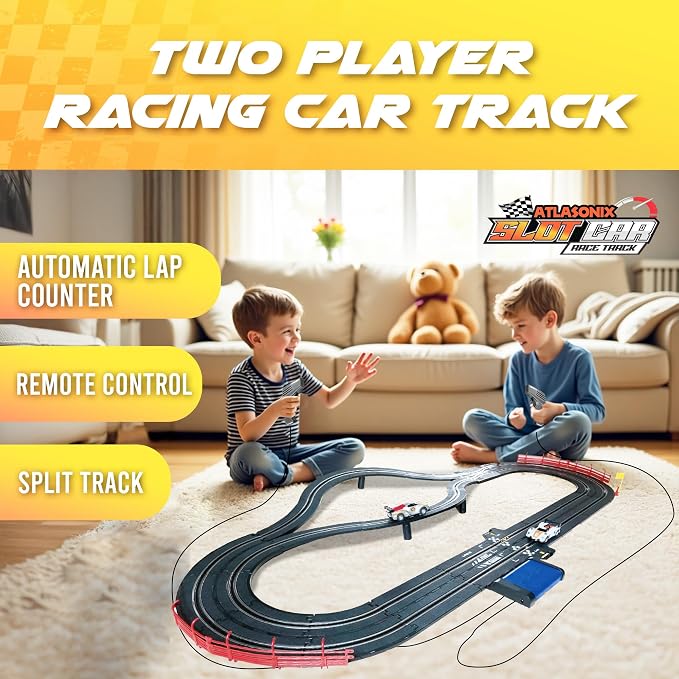 Slot Car Race Track Sets, Slot Cars - Electric Race Car Track Set, 2 High Speed Race Tracks for Kids Ages 4-8, Gifts Toys for Boys and Girls