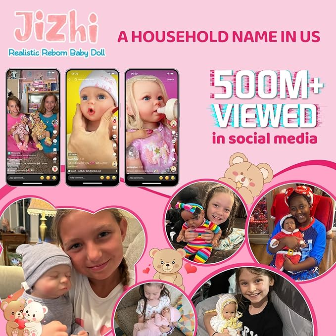 JIZHI Lifelike Reborn Baby Dolls - 18 Inch Realistic-Newborn Baby Dolls Girl Handmade Real Life Baby Dolls with Clothes for Kids Age 3+
