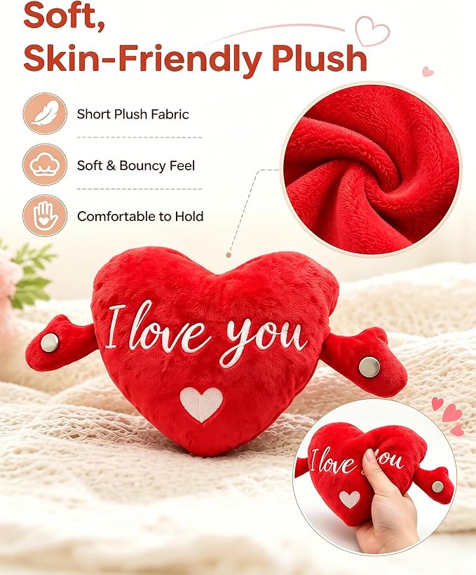 Baby Musical Sensory Toy,nteractive Musical Plush Toy with Sounds，Sensory Activity Learning Educational Kid Toy,Fun Christmas and Birthday Gifts Suitable for Multiplayer Interaction (Heart)