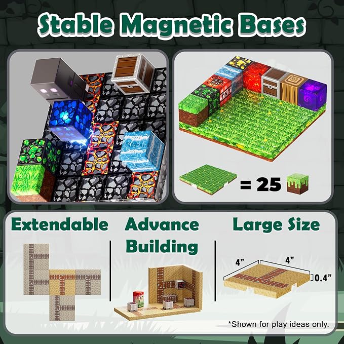 ToyUnited 4-in-1 Magnetic Blocks with 24 Light Up Blocks, 200PCS Magnetic Building Blocks with 8 Base Plates, Screen-Free Magnetic Building Cubes Toy, Christmas Birthday Gifts for Boys Girls Age 3+
