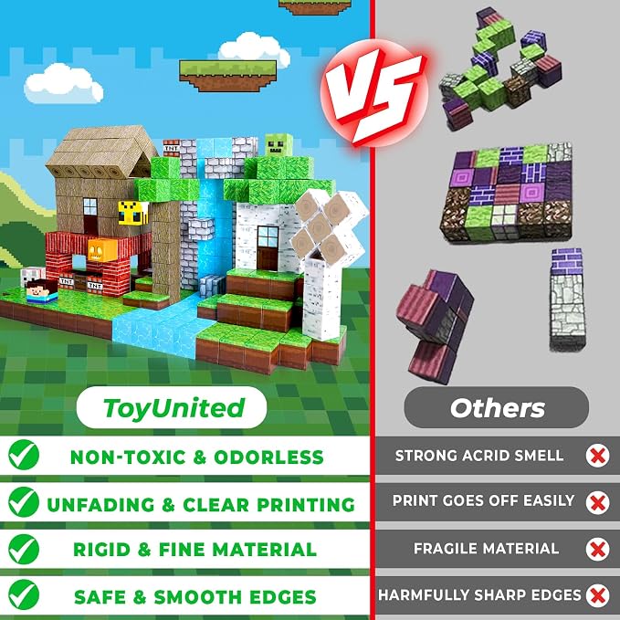 Magnetic Blocks-100PCS Magnetic Building Blocks Magnetic Tiles Stacking, Build Magnet Forest Set, STEM Montessori Sensory Toys for Kids Boys Girls Ages 3 4 5 6 7 8 9 10 Christmas Birthday Gifts