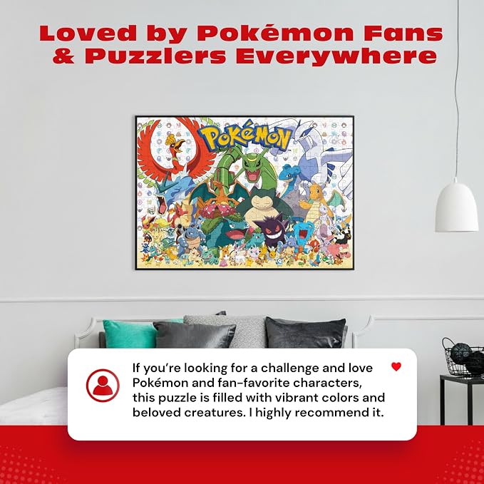 Buffalo Games Pokémon - Fan Favorites - 300 Piece Jigsaw Puzzle - 21.25 x 15 in - Precision-Cut Pieces & Fun Puzzles for Adults - Includes Bonus Full-Color Pokémon Poster
