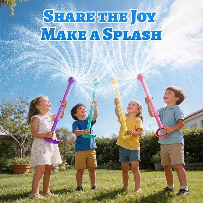 Firework Spray Water Blaster, 8 Pack Pull Out Squirt Gun Water Soaker Toys, Watergun Bulk for Pool Party Summer Outdoor Water Games, Water Blaster Toys for Kids Adults