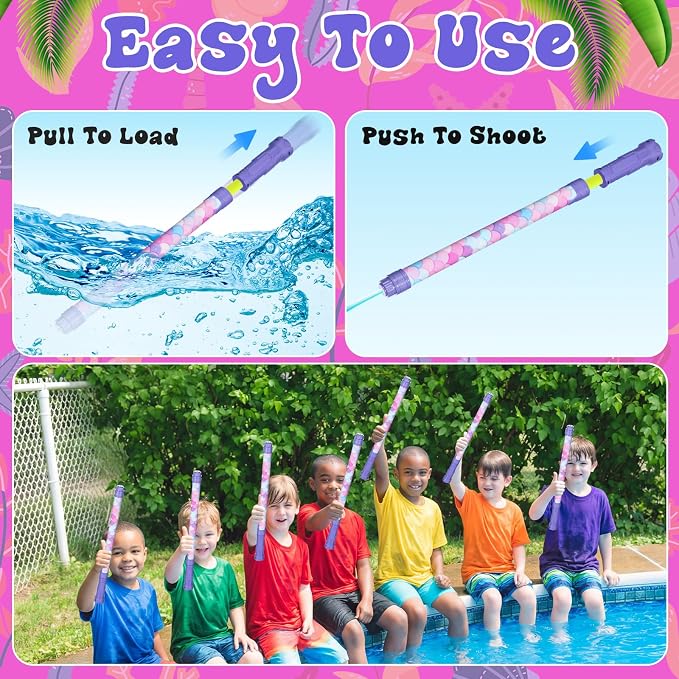 Halloscume 12 Pcs Mermaid Party Favors, 15'' Water Guns Bulk for Kids Water Squirt Blasters Guns, Summer Activity Swimming Pool Backyard Beach Outdoor Toys for Kids Adults, 39 ft Range Shooter
