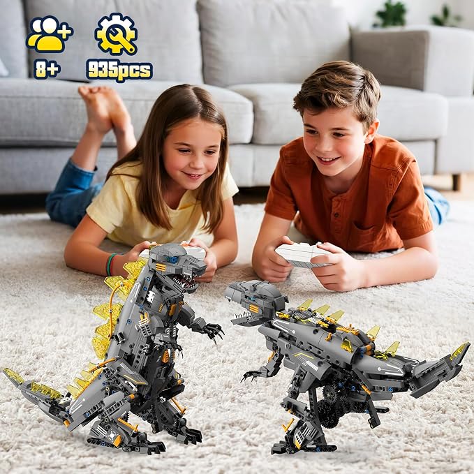 ADUSRIZ Dinasour Toys for Kids Building Set, 935 PCS App & Remote Control Robotics Kit, 5-in-1 Tyrannosaurus/Triceratop/Crocodile/Robot/Monster STEM Toys for Boys Girls Age 6 7 8 9 10 11 12+ Year Old