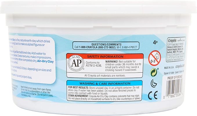 Crayola Air Dry Clay, Terra Cotta No Bake Modeling Clay for Kids, 2.5lb