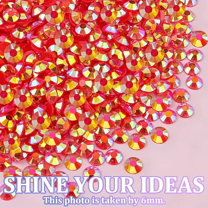 30000Pcs Resin Rhinestones for Bedazzling with Tweezers, Red AB Rhinestones for Crafting with 3Pcs 10ml B7000 Jewelry Glue for DIY Crafts Clothing Tumblers Shoes Fabric Nail Art