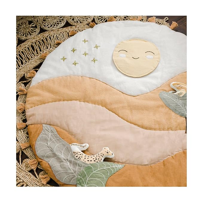 Crane Baby Play Mat, Floor Mat for Babies and Toddlers, 36" x 36", Safari Zoo
