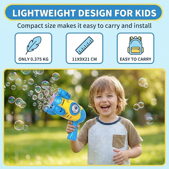 Bubble Machine for Kids, Bicycle Bubble Machine for Bike Riding with Remote Control, Automatic Bubble Blower Machine Outdoor Toy with LED Light, Rechargeable Bubble Maker for Party