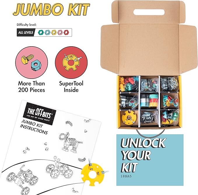 The Off Bits Educational STEM Toys for 6+: Robot Toy Building Sets, 3-in-1 Engineering Kit for Boys and Girls, Build Your Own STEM Building Toys with Endless Possibilities (Jumbo Kit)