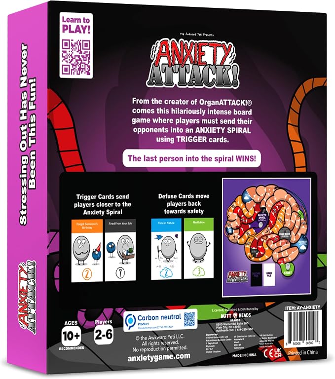 The Awkward Yeti Anxiety Attack! Funny Family Board & Card Game for Kids Ages 10+, Parents, Teens & Adults | Strategy Party Game for Family Game Night | Science Humor Edition by Organ Attack Creator