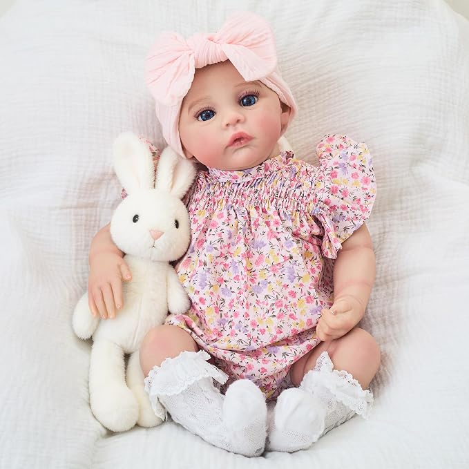 FOCKOF Realistic Reborn Baby Dolls - 18 Inch Real Life Baby Doll Girl Lifelike with Accessories for 3+ Years Old (Pink)