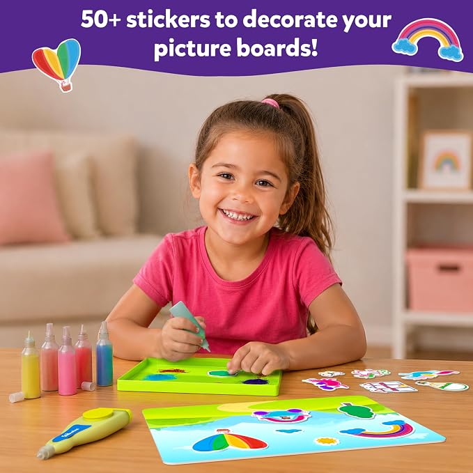 Skillmatics Sand Art Activity - Mess-Controlled DIY Unicorn & Princess Craft Kit with 50+ Colorful Stickers, Creative Arts & Crafts for Kids, Fun Hands-On Activity, Gifts for Ages 4, 5, 6, 7, 8, 9, 10