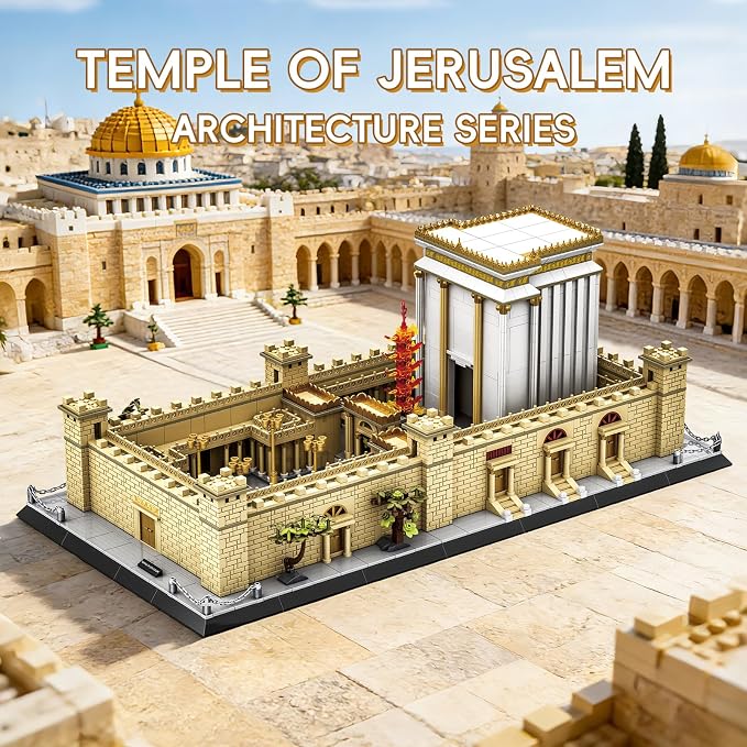Jerusalem Temple Building Blocks Sets Judaism Architecture Building Toys Solomon’s Holy Temple Model Toys Judaica & Christian Bible Gift for Adults Teens 3233 PCS