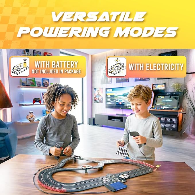 Slot Car Race Track Sets, Slot Cars - Electric Race Car Track Set, 2 High Speed Race Tracks for Kids Ages 4-8, Gifts Toys for Boys and Girls