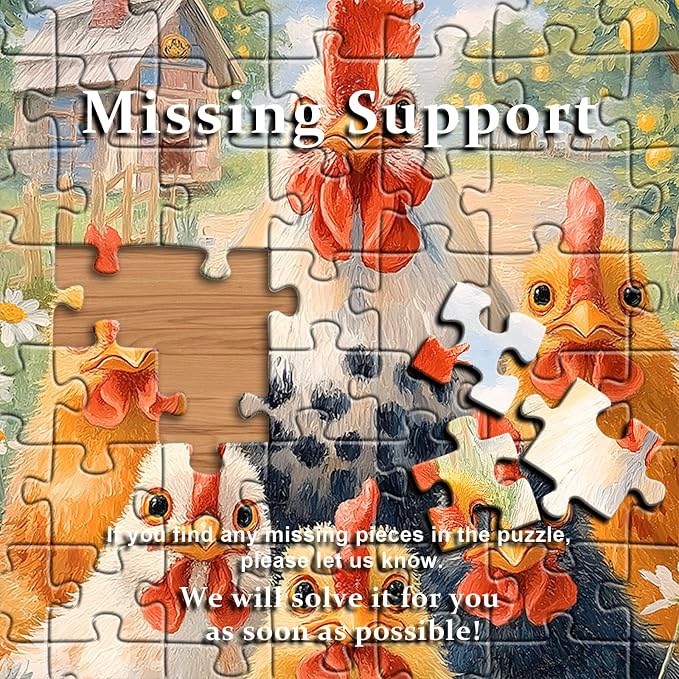 Funny Farm Chicken for Adults 1000 Pieces, Country Rooster Jigsaw Puzzle | Farm Animal Flower Jigsaw Puzzle,Cute Abstract Chicken Puzzle 1000 pieces,Home Decor,Challenge for Adults Painting