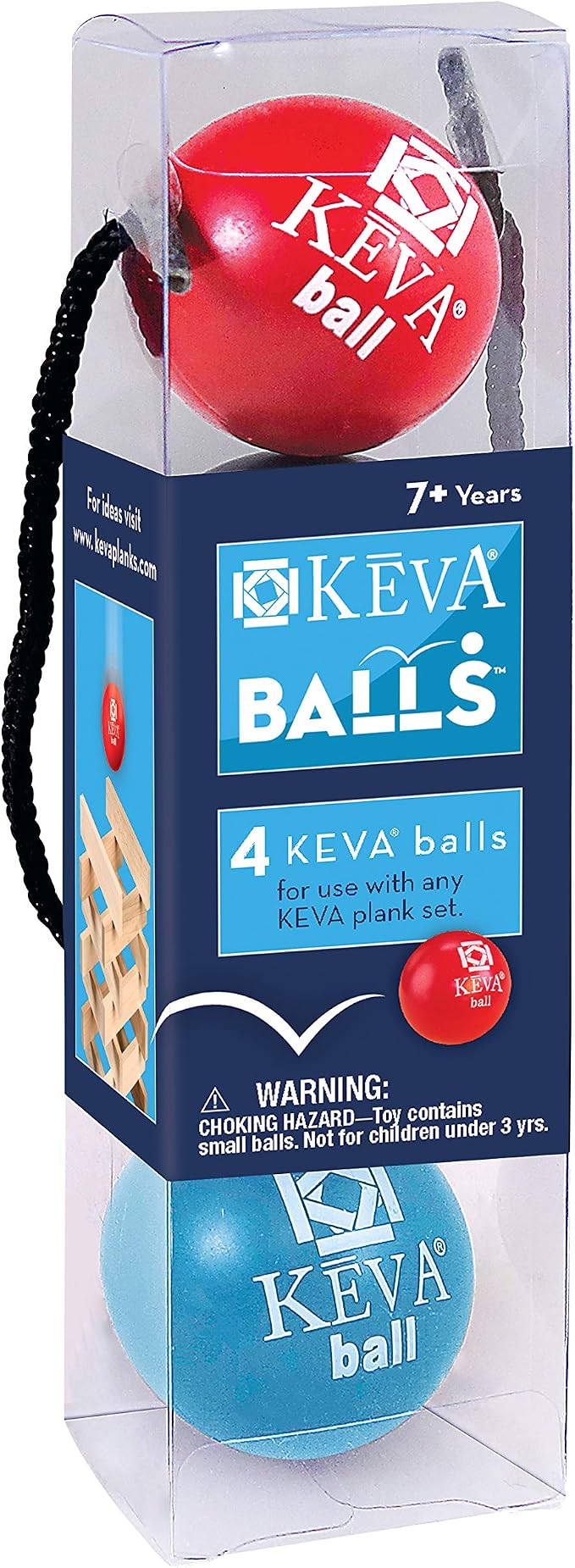 MindWare KEVA Contraptions 4-Pack Lightweight Balls Refill - Replacement Balls for KEVA Plank Building Sets