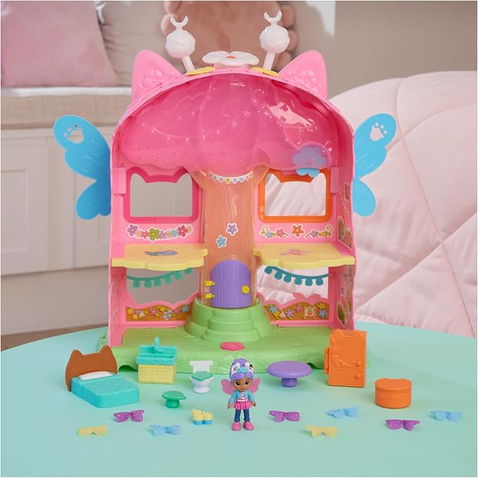 DreamWorks Gabby's Dollhouse Fairylandia Flutter Magic Fairy Playset with 8 Fluttering Fairies & Exclusive Gabby Toy Figure, Engaging Pretend Play Toys for Kids & Preschool Toys for Ages 3+