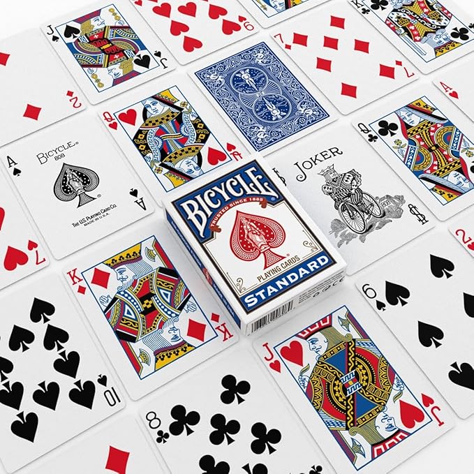 Bicycle Standard Playing Cards, Standard Poker Size Deck of Cards, Red & Blue (2 Pack), Classic Cards for Poker, Blackjack, Family Game Night & Card Games, Fun for All Ages