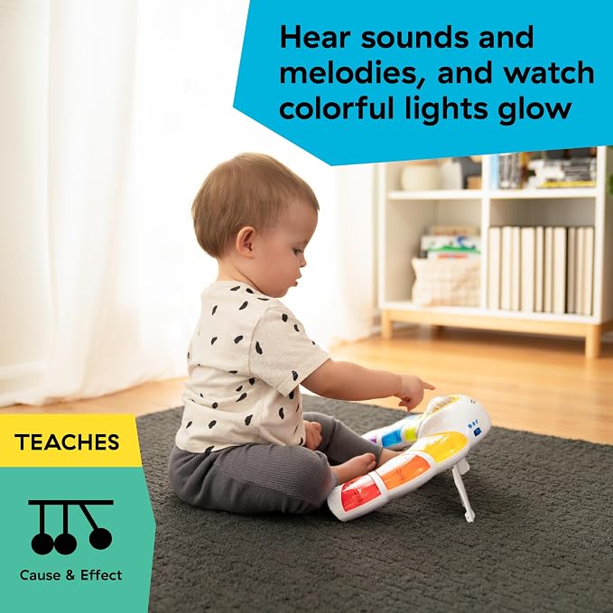 Baby Einstein Glow & Discover Light Bar Musical Toy, Activity Station, Sitting Up/Tummy Time, Color/Animal Learning Toys, Infant Ages 3 Months+ (Pack of 6)