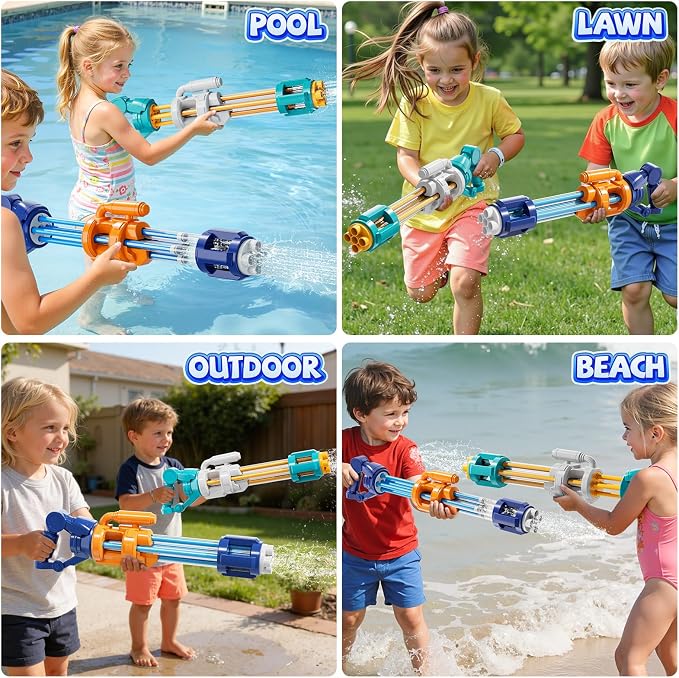 2 Pack Water Guns for Kids Adults, Summer Outdoor Water Toys Swimming Pool Game, Beach Water Game Fighting Play Pool Toys for Boys Girls Kids Ages 4-8, 8-12
