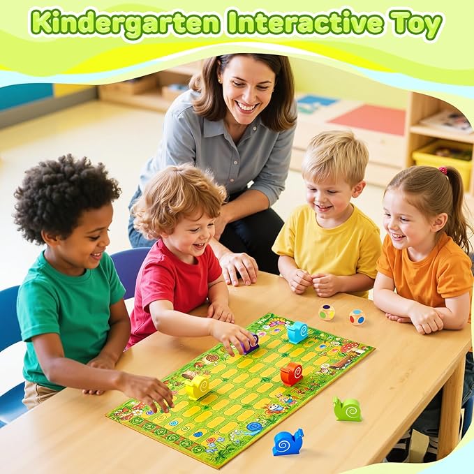Snail's Pace Race Game, Classic Board Game, Family Game for 2-6 Players, Montessori Toys for 3 4 5 6 Year Olds, Fine Motor Skills Toy, Gifts for Boys Girls 3+ Year Old