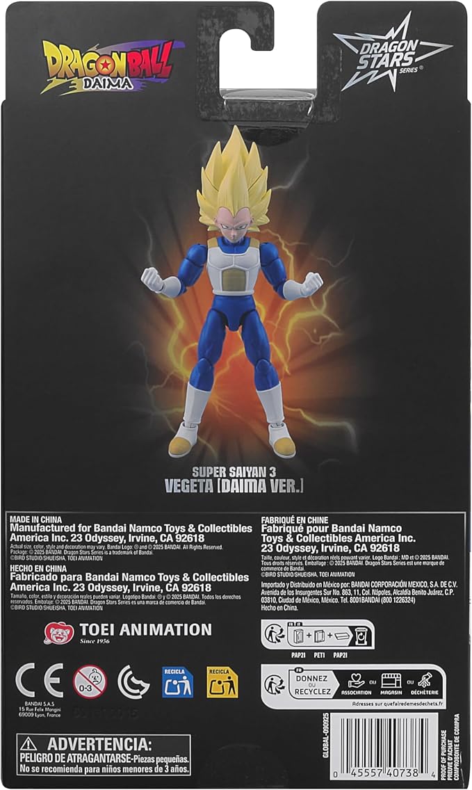 Dragon Stars Series - Dragon Ball DAIMA - Super Saiyan 3 Vegeta 6.5" Action Figure