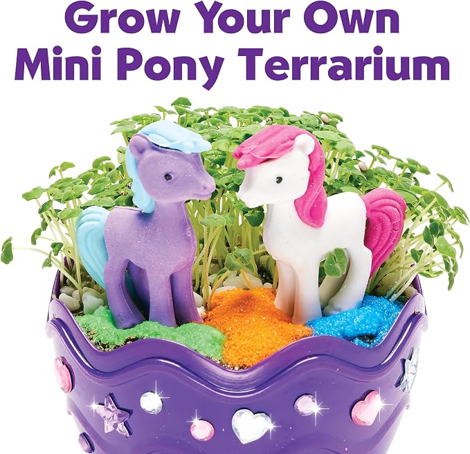 Creativity for Kids Mini Garden: Pony Terrarium Kit - Horse Gifts for Girls, Crafts for Kids and Girl Toys, Easter Basket and Birthday Gift Ideas for Girls (Ages 6+)