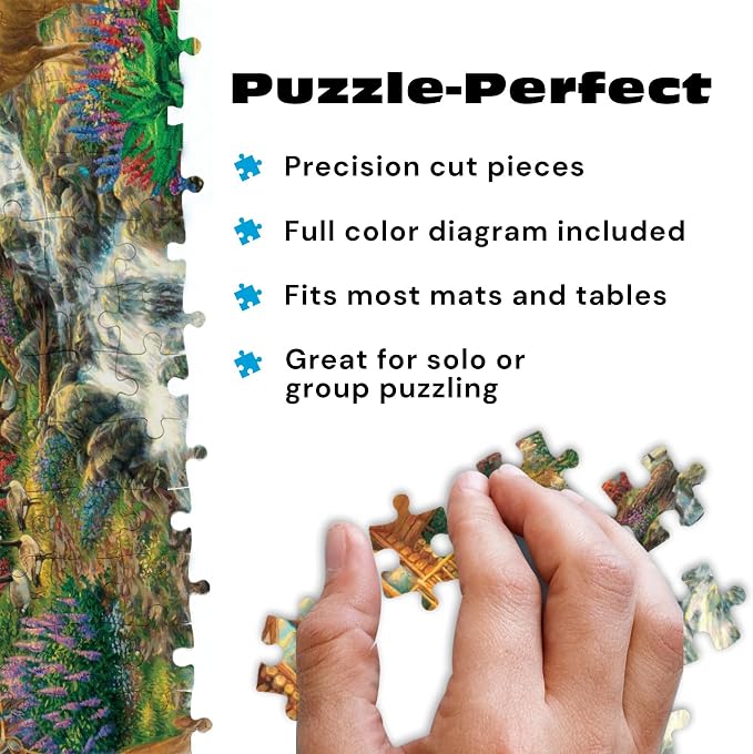 Buffalo Games Chuck Pinson - Alpine Serenity - 1000 Piece Jigsaw Puzzle - Large, 26.75 x 19.75 in, Multicolor - 1000 Piece Puzzle for Adults - Bonus Full Color Diagram - Nature Scene