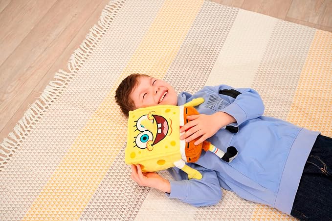 Simba Toys Spongebob Squarepants Plush – Ultra Soft & Cuddly - Kids Toy, Gift for Children, Ages 3+, Yellow, 14 inches (Huggable Collectible)