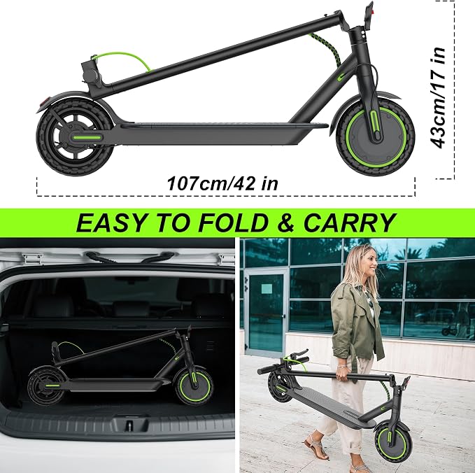 Aovowheel Electric Scooter for Adults, Folding E Scooter with 350W/500W Motor 16/24 Mph Top Speed, Max 19-23 Miles Long Range, 8.5''/10''/14''Tires Commuting Scooters with Dual Brakes System, APP