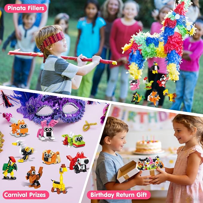 30PCS Mini Animal Building Blocks Party Favors for Kids 4-8 8-12 Goodie Treat Bag Stuffers Classroom Treasure Box Toys Carnival Prizes Bulk Pinata Fillers Birthday Trinket Back to School Student Gifts