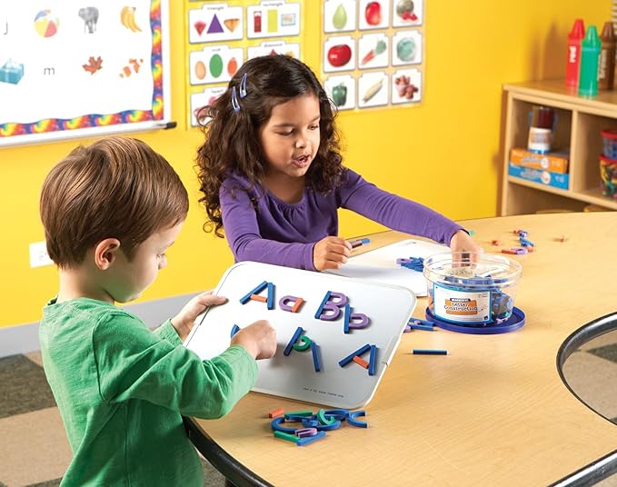 Learning Resources Magnetic Letter and Number Construction Set, Soft Foam Magnetic Shapes, Uppercase and Lowercase Letters, Teaching Aids, 262 Pieces, Grades PreK+, Ages 4+