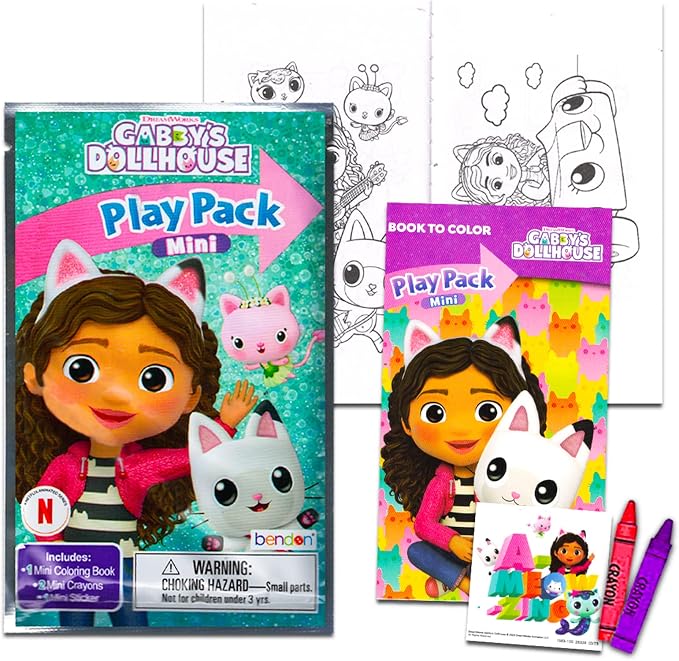Gabby's Dollhouse Mini Party Favors Set for Kids - Bundle with 24 Mini Gabby's Dollhouse Grab n Go Play Packs with Coloring Pages, Stickers and More (Gabby's Dollhouse Birthday Party Supplies)