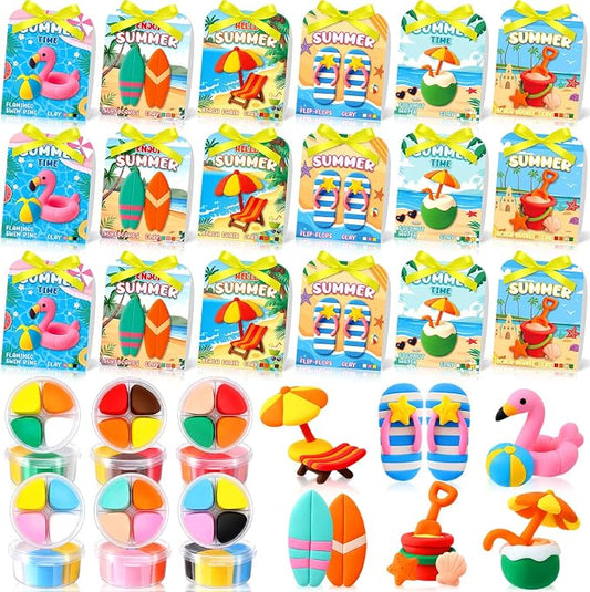 Capoda 48 Sets Air Dry Clay Kit for Kids Summer Craft Gifts DIY Modeling Clay Art Crafts Kit for Summer Beach Pool Party Favors Fun Activities School Art Projects Classroom Gifts Rewards Supplies
