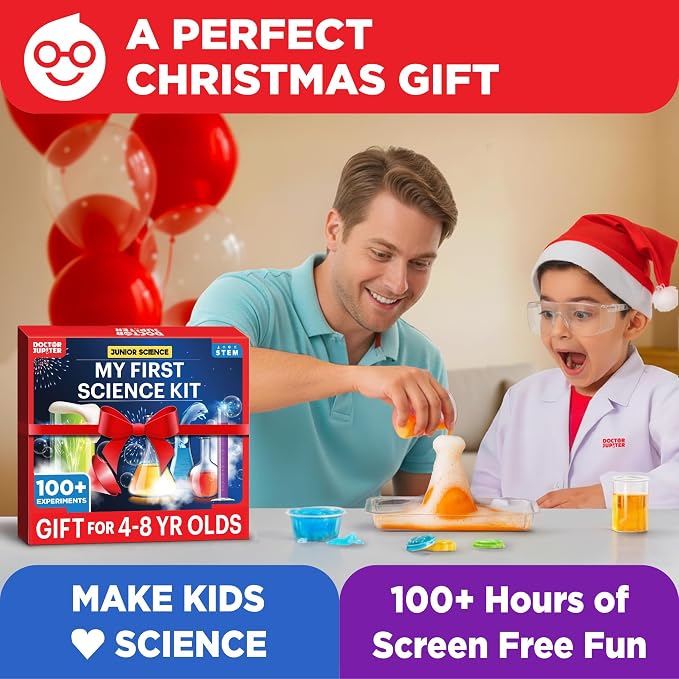 Doctor Jupiter My First Science Kit for Kids Ages 4-5-6-7-8 | Birthday Gift Ideas for 4+ Year Old Boys & Girls | Toy Stem Kit with 100+ Experiments | Learning & Educational Projects