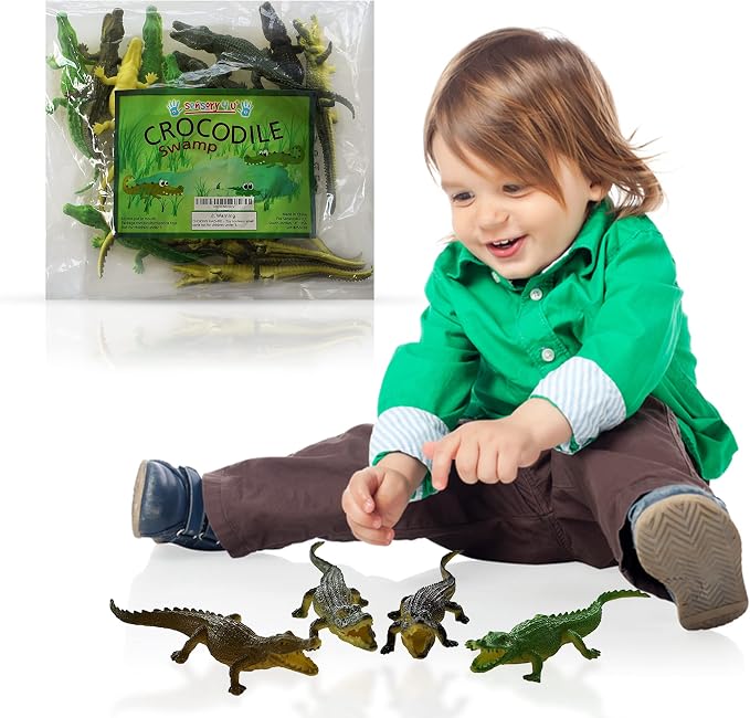 Crocodile Toys, 16 Pack 6 Inch Alligator Action Figures, Party Favors