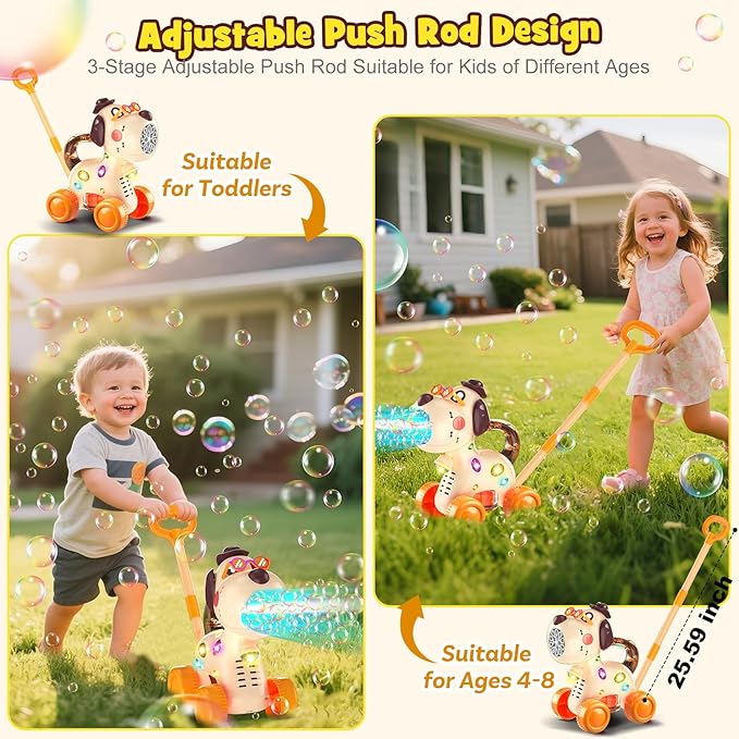 Nicmore Bubble Machine for Toddlers 1-3: Portable Dog Bubble Maker Blower Toys for 1-6 Year Old Boy Girl Kids Outdoor Toys for Easter Party Birthday